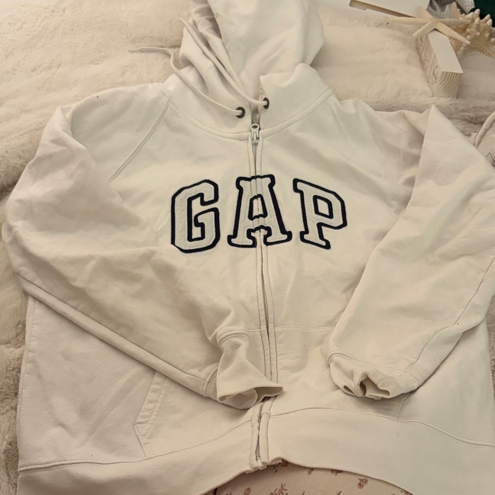 GAP Off-White Zip-Up Hoodie